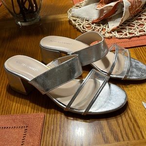 Women size 12 wide, silver slide
